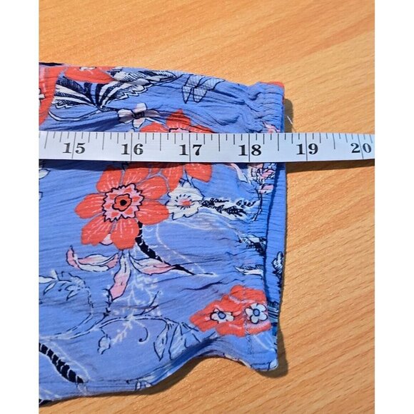 J Jill Dress Sz M Floral Resort Boho Tie Waist Layered Hem Floral Coastal Casual - Picture 6 of 14